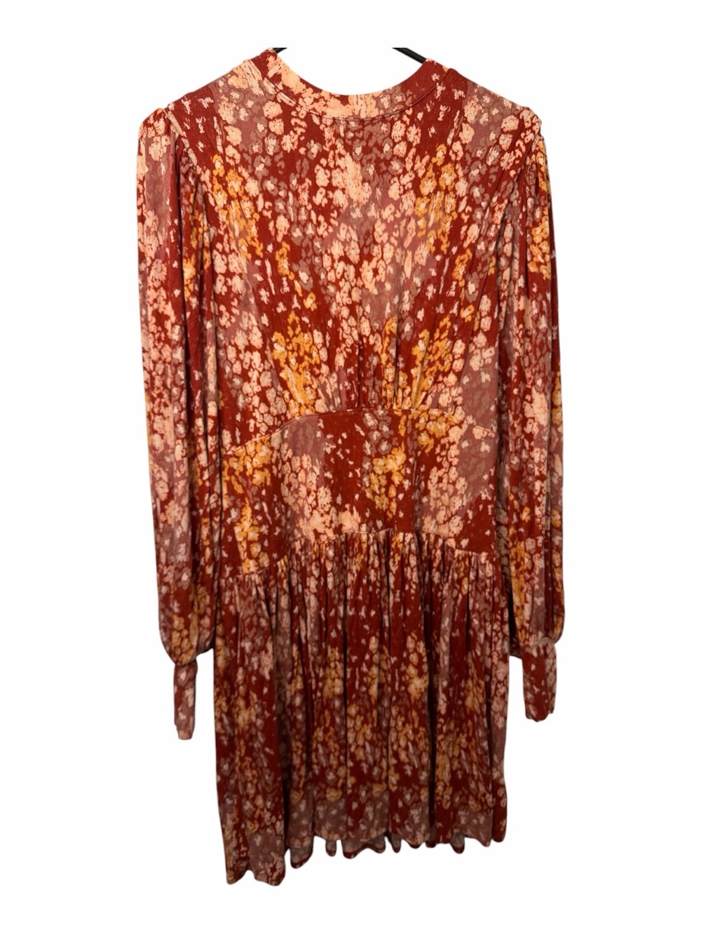 Free People Heartbeats Rust Floral Long Sleeve Dress